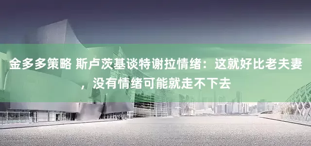 金多多策略 斯卢茨基谈特谢拉情绪：这就好比老夫妻，没有情绪可能就走不下去
