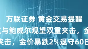 万联证券 黄金交易提醒：以伊停火与鲍威尔观望双重夹击，金价暴跌2%退守60日均线