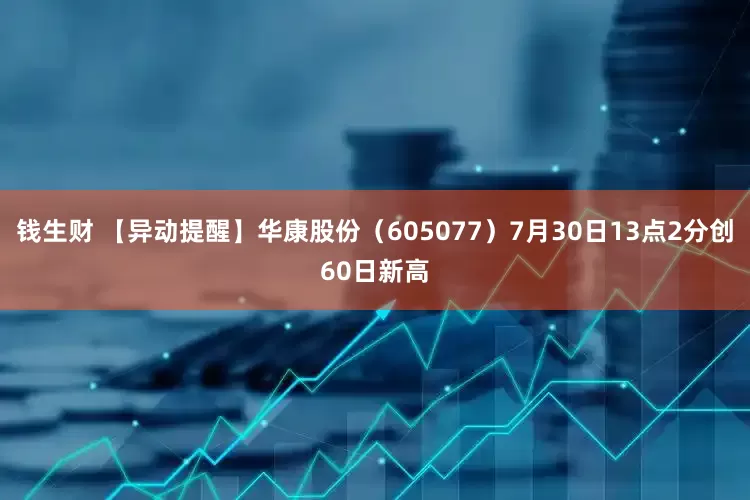 钱生财 【异动提醒】华康股份（605077）7月30日13点2分创60日新高